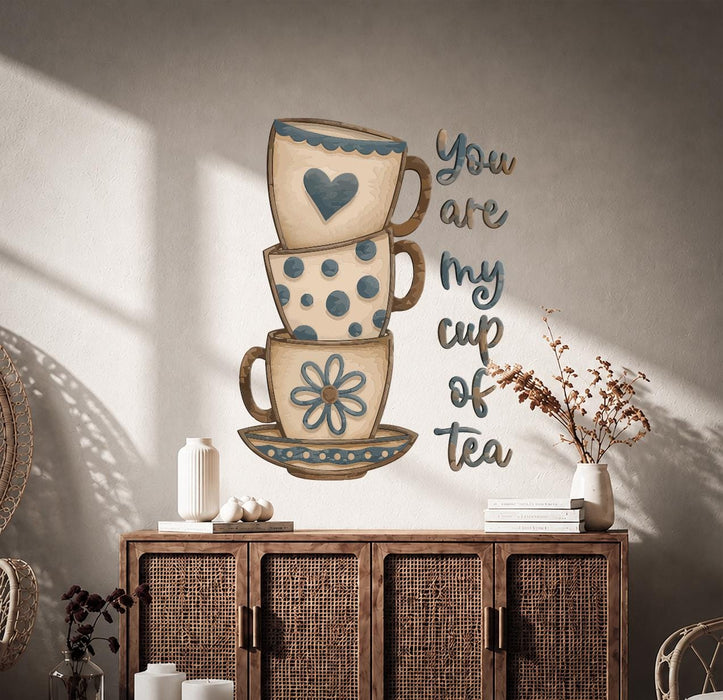 Colorfu lCup Of Tea Quote Wall Decal z5813