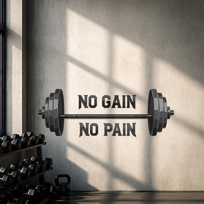 ColorfulGym And Sport Barbell No Pain No Gain Decal z5818