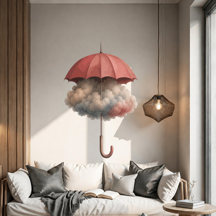 Colorful Umbrella Cloud Rain Wall Decal z5822