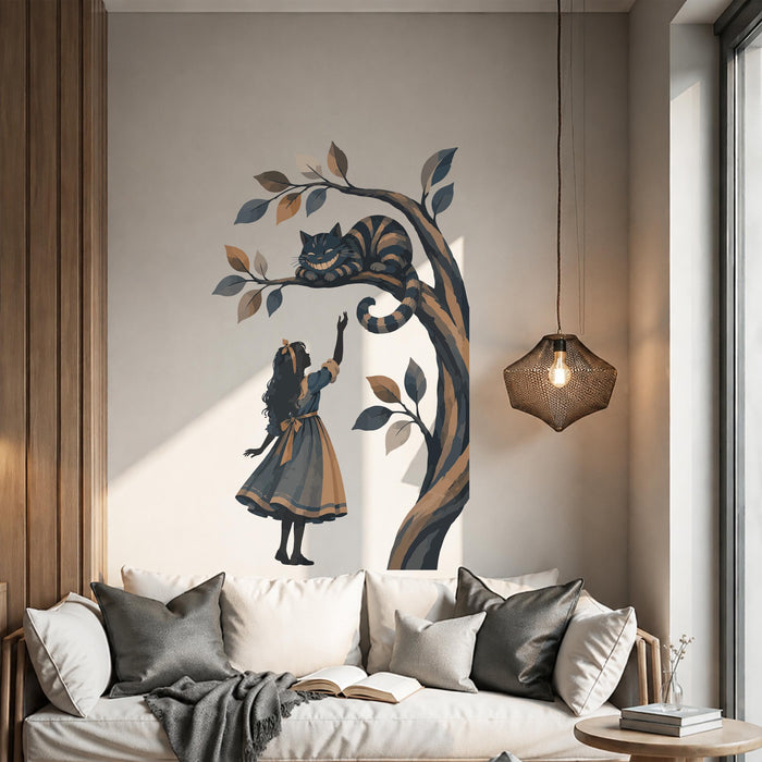 Colorful Alice In Wonderland Cheshire Cat Wall Decal z5826