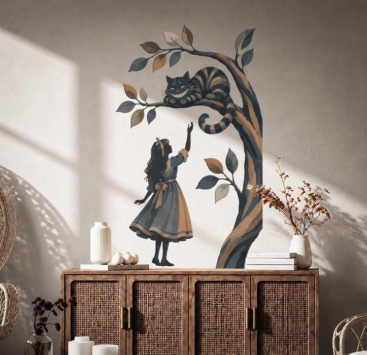 Colorful Alice In Wonderland Cheshire Cat Wall Decal z5826