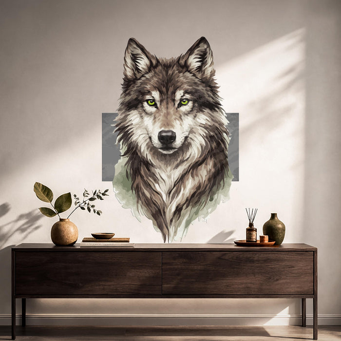 Colorful Animal Decor Wolf Grey Vinyl Decal z5843