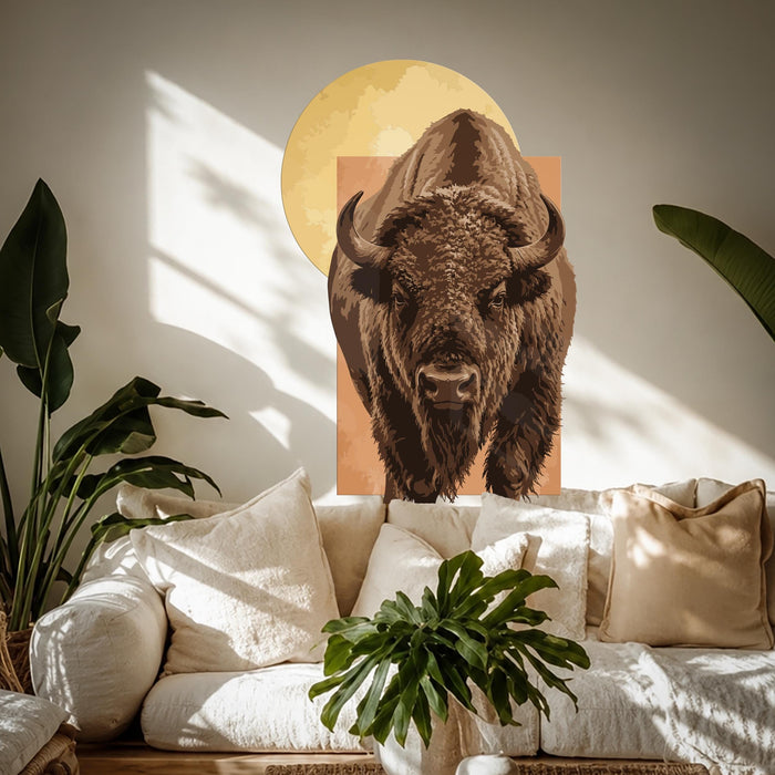 Scandinavian Animal Bison Wall Vinyl Decal z5845