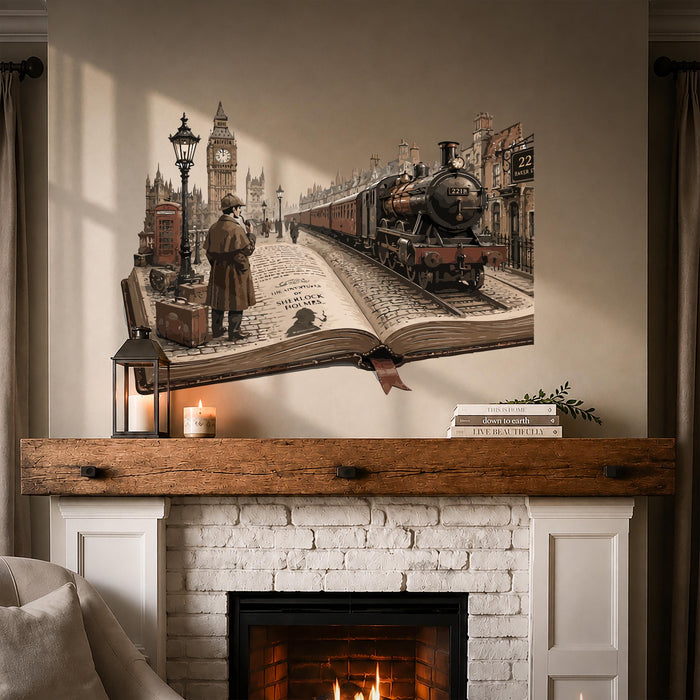 Colorful Sherlock Holmes Detective Book Wall Decal z5832