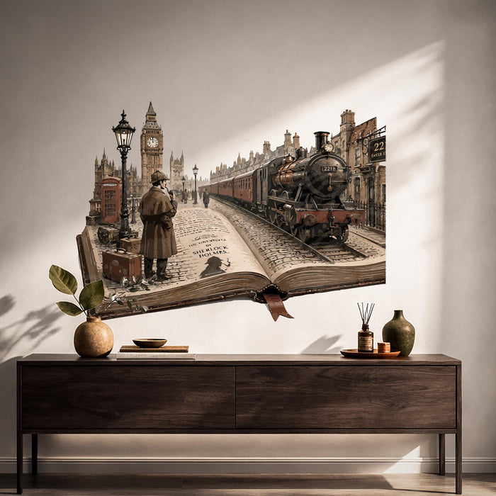 Colorful Sherlock Holmes Detective Book Wall Decal z5832