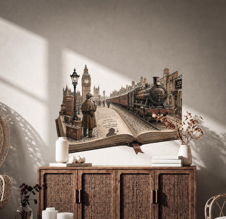 Colorful Sherlock Holmes Detective Book Wall Decal z5832