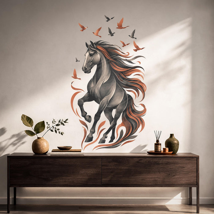 Colorful Horse Birds Animals Nature Decal z5865