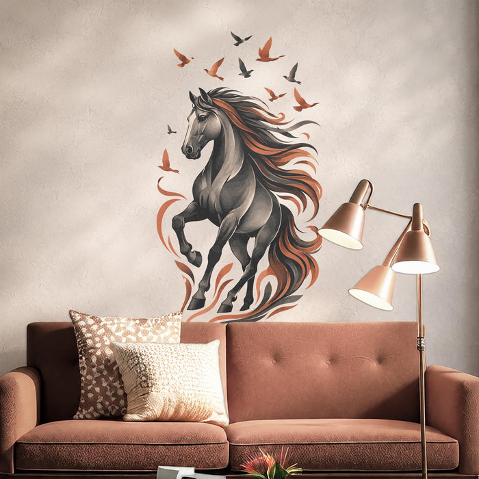 Colorful Horse Birds Animals Nature Decal z5865