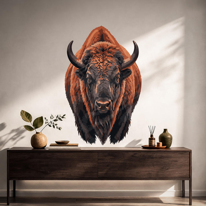 Colorful Bison Willd West Nature Wall Decal z5868