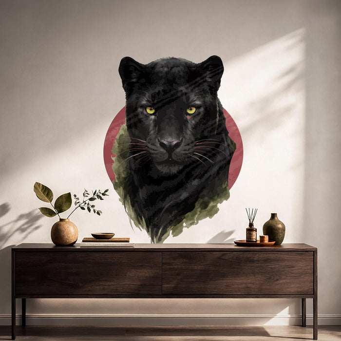Scandinavian Animal Panther Cougar Terracotta Vinyl Decal z5841