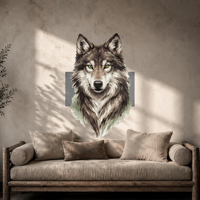 Colorful Animal Decor Wolf Grey Vinyl Decal z5843