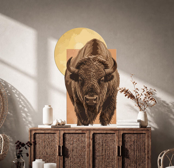 Scandinavian Animal Bison Wall Vinyl Decal z5845