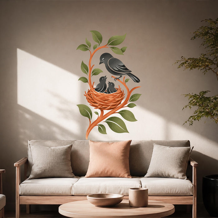 Colorful Style Birds Nest Wall Decal z5858