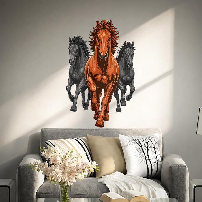 Colorful Running Horses Animals Nature Decal z5862