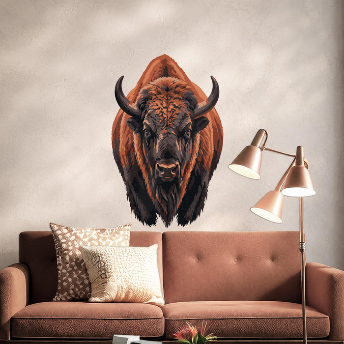 Colorful Bison Willd West Nature Wall Decal z5868