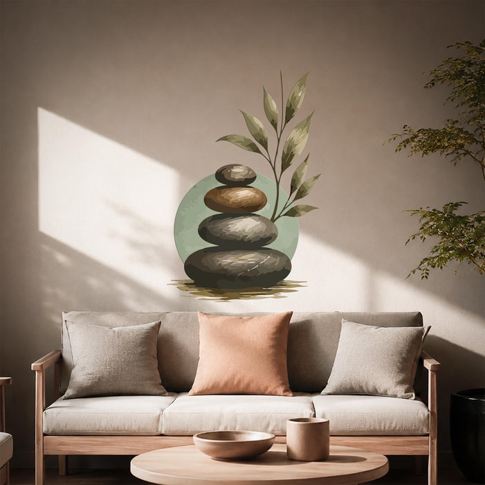 Colorful  Zen Enso Balance Stones Wall Decal z5836