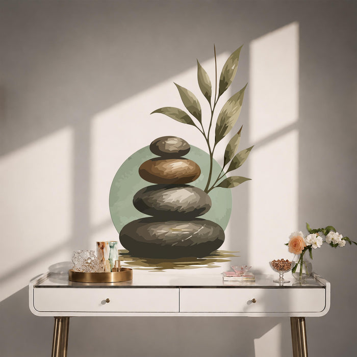 Colorful  Zen Enso Balance Stones Wall Decal z5836