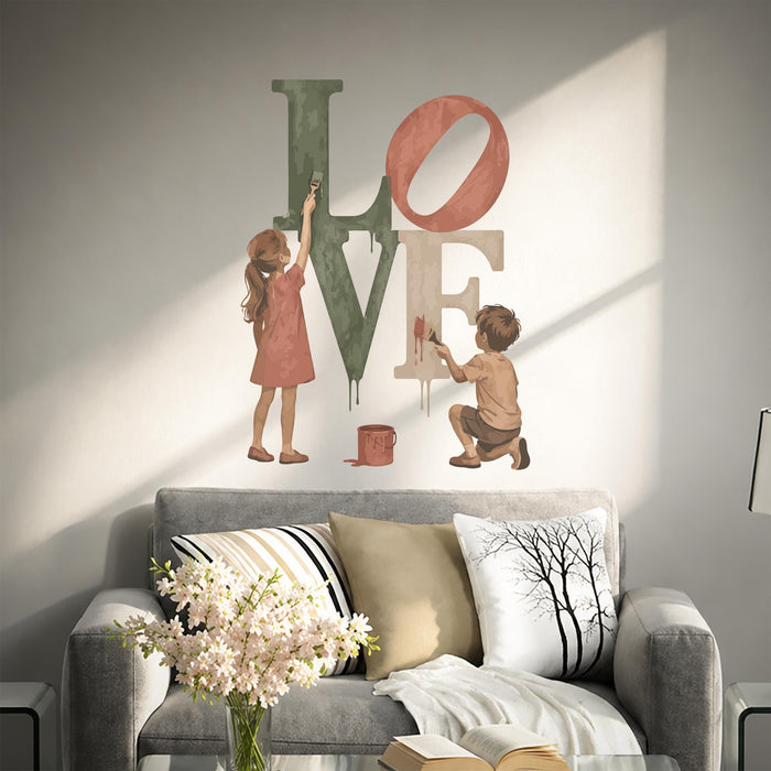 Colorful Interior  Love Kids Children Vinyl Mural z5793