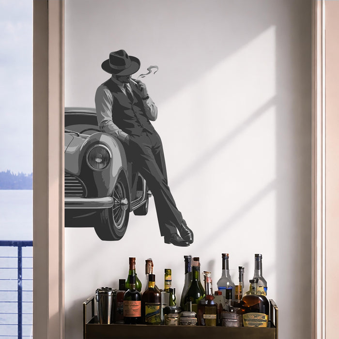 Colorful Retro Film Noir Detective Wall Decal z5895