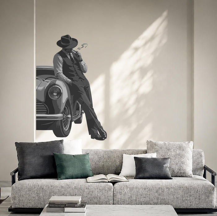 Colorful Retro Film Noir Detective Wall Decal z5895