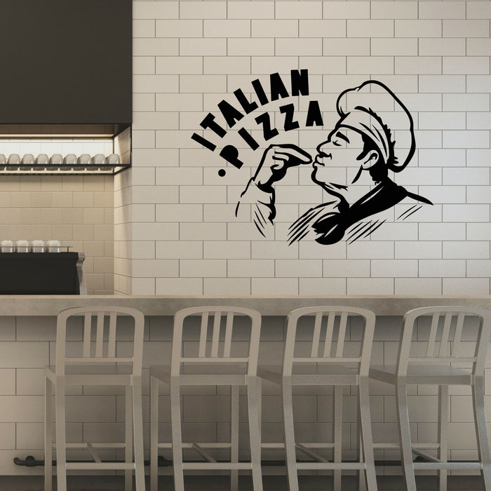 Vinyl Wall Decal Gourmet Chef Italian Food Pizza Pizzeria Stickers Mural (g8558)