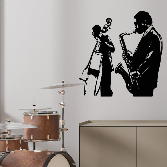 Vinyl Wall Decal Jazz Band Saxophone Musical Instrument Stickers Mural (g9516)