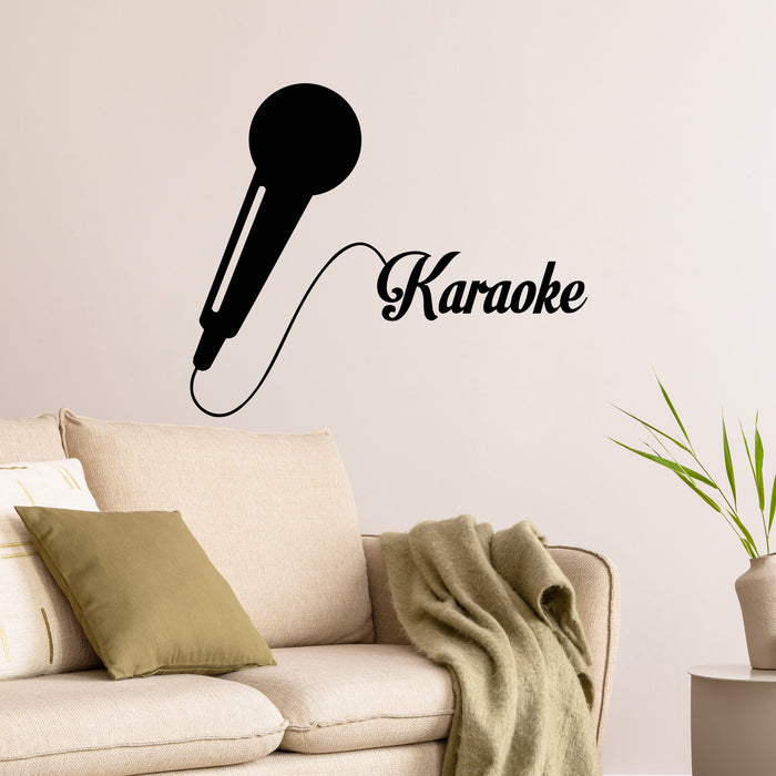 Vinyl Wall Decal Karaoke Bar Microphone Music Singer Stickers Mural Unique Gift (ig3275)