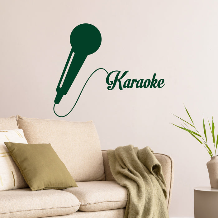 Vinyl Wall Decal Karaoke Bar Microphone Music Singer Stickers Mural Unique Gift (ig3275)