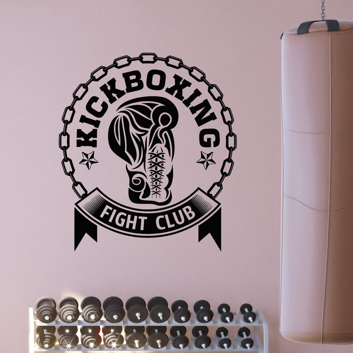 Vinyl Wall Decal Kickboxing Club Martial Arts Logo Sports Gym Stickers Mural (g9846)