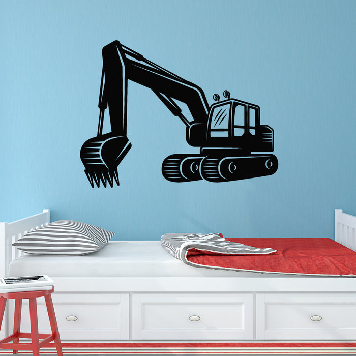 Vinyl Wall Decal Excavator Heavy Equipment Kids Boy Room Stickers Mural (g9954)