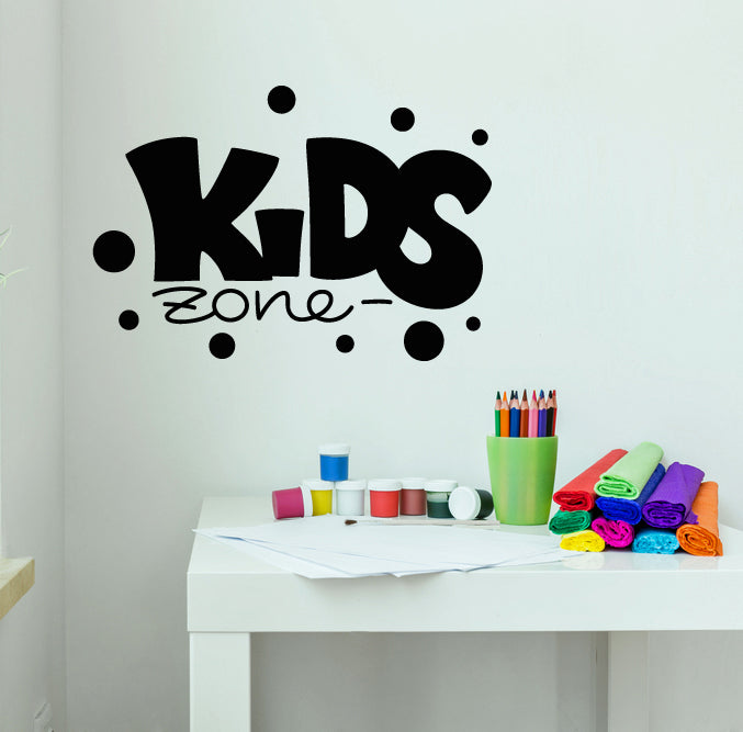 Vinyl Wall Decal Kids Zone Lettering Child Baby Nursery Decor Stickers Mural (g8658)