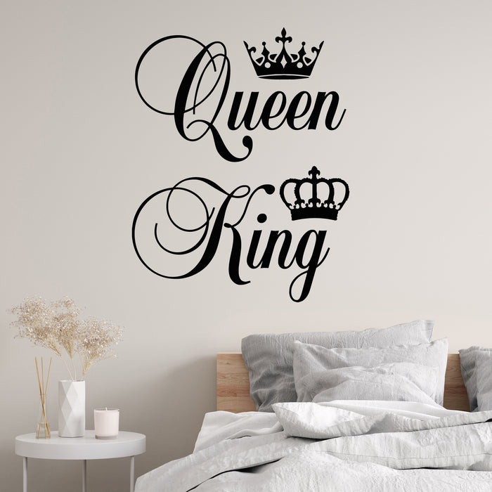 Vinyl Wall Decal Queen King Crown Royal Decor Bedroom Art Stickers Mur ...