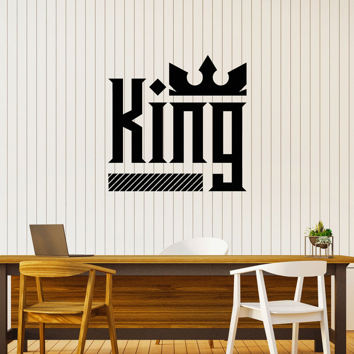 Vinyl Wall Decal Prosperity King Lettering Crown Royal Decor Stickers Mural (g8526)