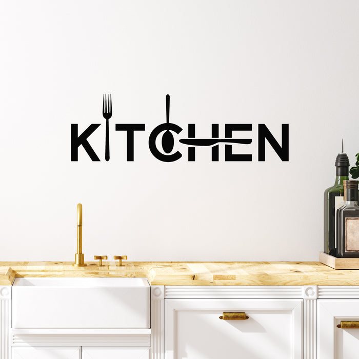 Vinyl Wall Decal Tableware Kitchen Logo Cafe Restaurant Stickers Mural (g9422)