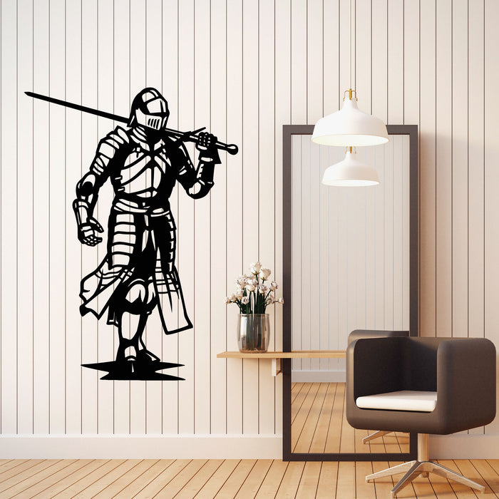 Vinyl Wall Decal Metal Armor Knight Medieval Warrior Decor Stickers Mural (g8570)
