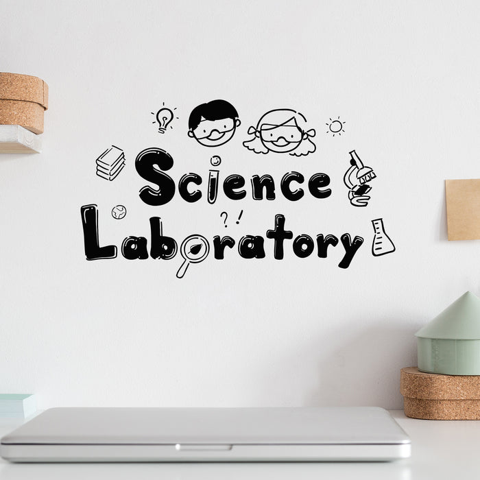 Vinyl Wall Decal Kids Homeschool Science Experiments Laboratory Stickers Mural (g9391)