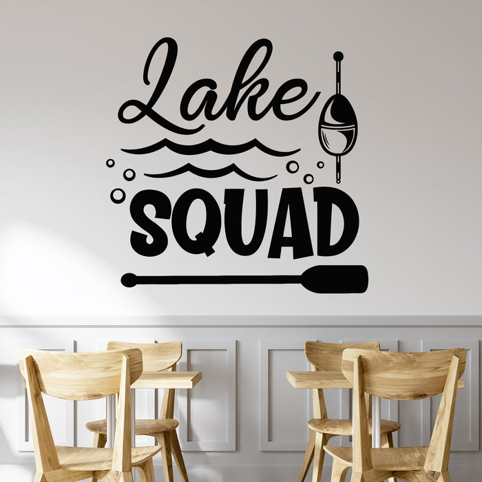 Vinyl Wall Decal Lettering Lake Squad Fisherman Fishing Hobby Stickers Mural (g8870)