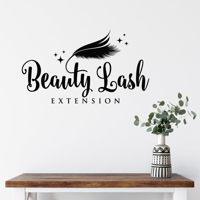 Vinyl Wall Decal Beauty Studio Logo Long Lash Extension Eyelashes Stickers Mural (g9023)
