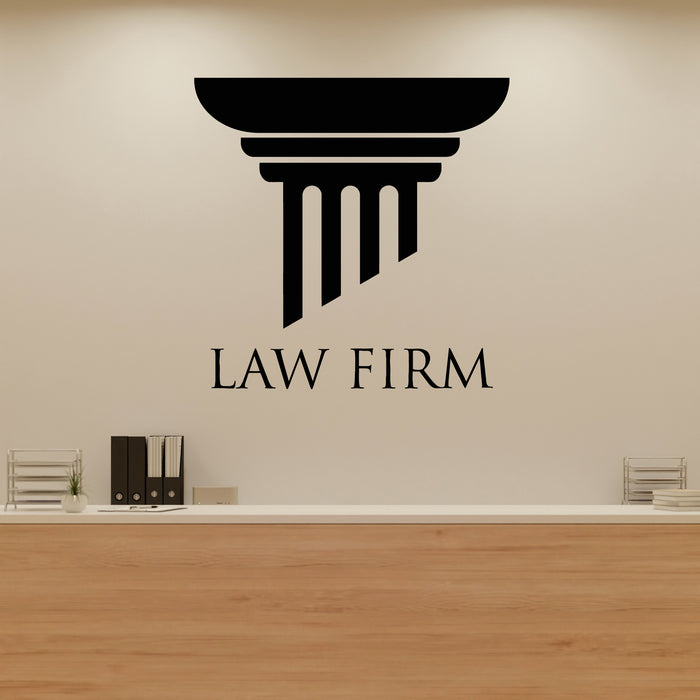 Vinyl Wall Decal Column Logo Law Firm Lawyer Office Decor Stickers