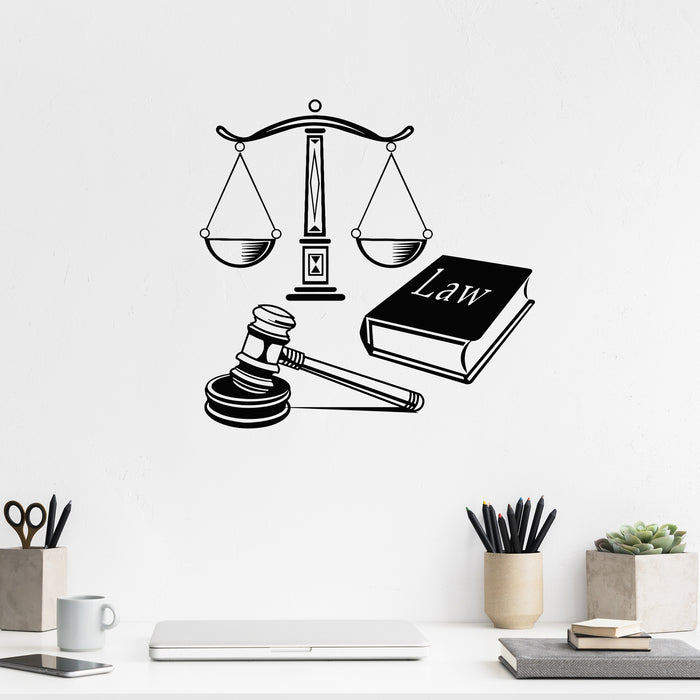 Vinyl Wall Decal Law Court Justice Decoration Mural Stickers Unique Gift (405ig)