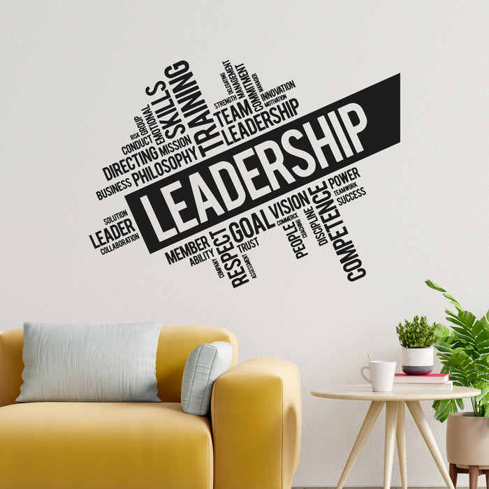 Vinyl Wall Decal Leadership Quote Words Cloud Teamwork Success Stickers Unique Gift (ig4495)