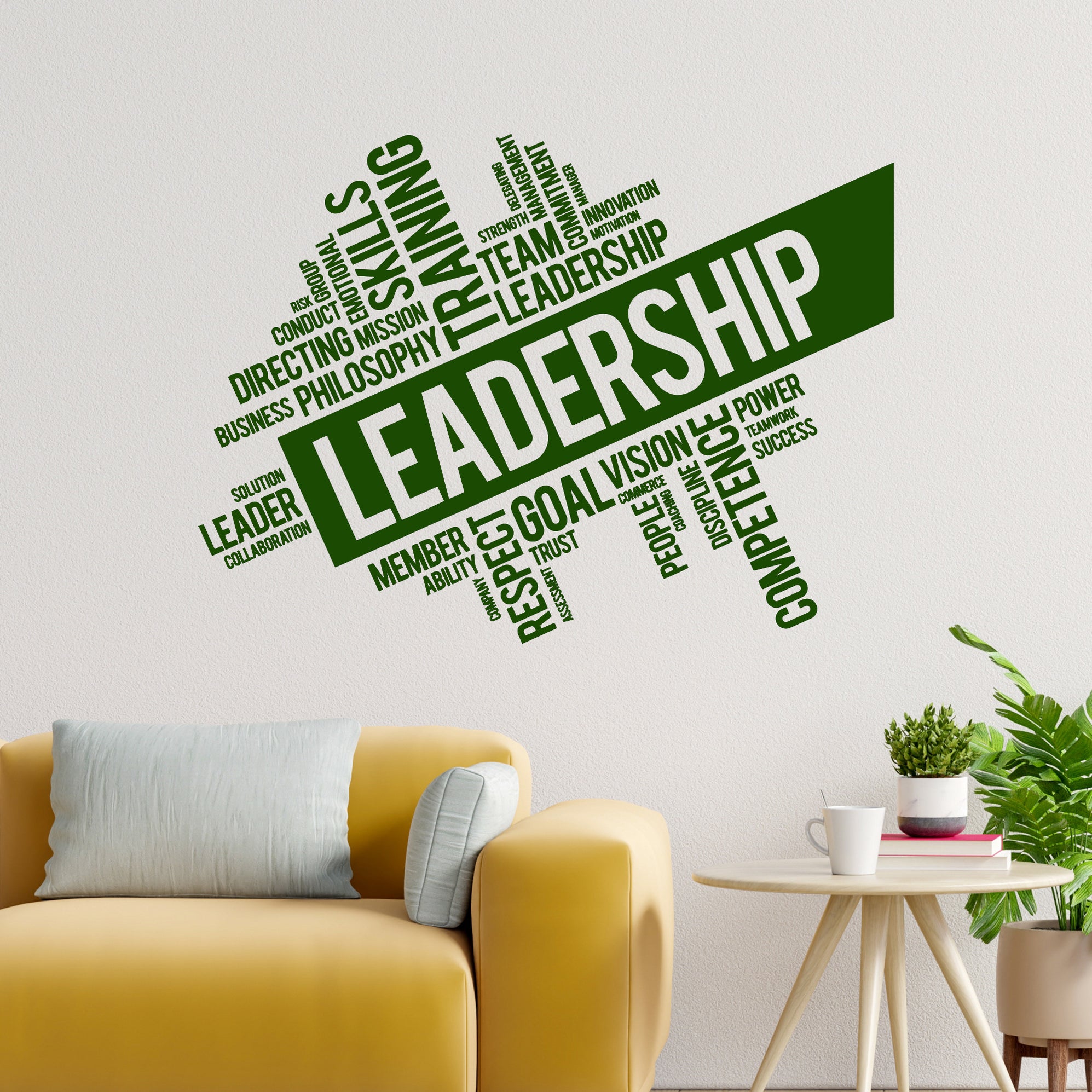 Sticker On Leadership Vinyl Wall Decal Leadership Quote Words Cloud Teamwork Success Sticker ...
