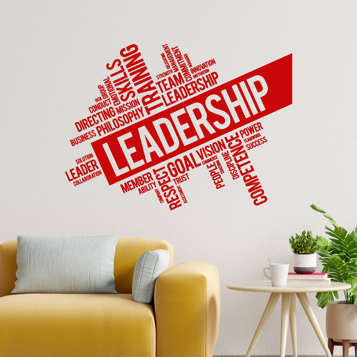 Vinyl Wall Decal Leadership Quote Words Cloud Teamwork Success Stickers Unique Gift (ig4495)