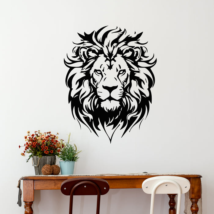 Vinyl Wall Decal Standing Portrait African Lion Head Wild Animal Stickers Mural (L115)