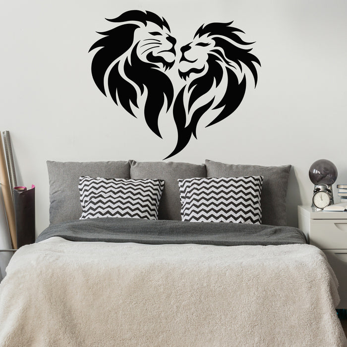 Vinyl Wall Decal Lion's Head Lioness's Mane Animals Love Stickers Mural (g8864)
