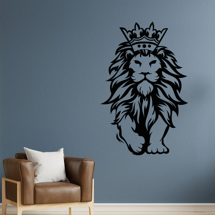 Vinyl Wall Decal Lion King Royal Crown Tattoo Wild Animal Stickers Mural (g9593)