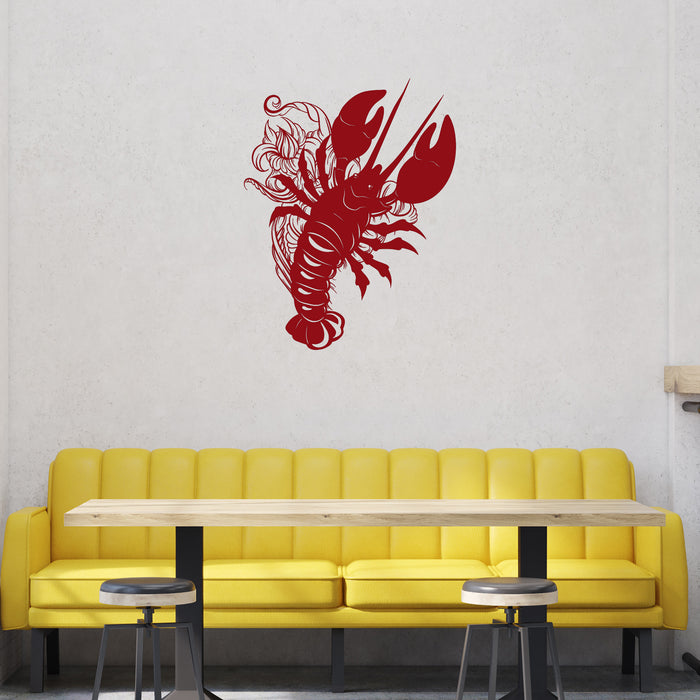 Vinyl Wall Decal Lobster Sea Animal Art Decor For Restaurant Stickers Unique Gift (1227ig)