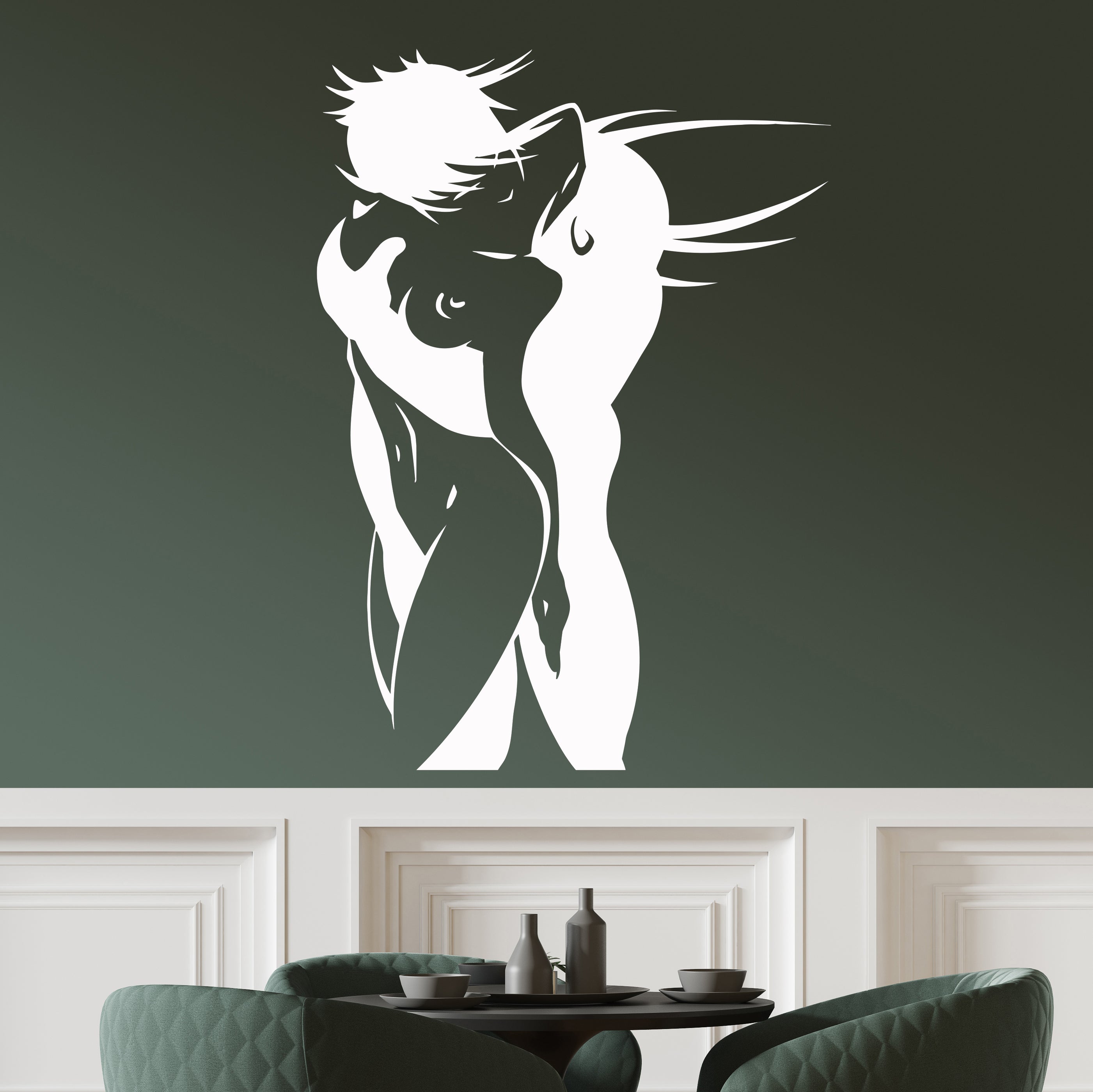 Vinyl Decal Love Couple Romantic Bedroom Decor Wall Stickers Mural Uni ...