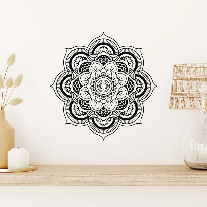 Lotus Flower Mandala Vinyl Wall Decal Décor Pattern Sticker Mural Unique Gift (119ig)