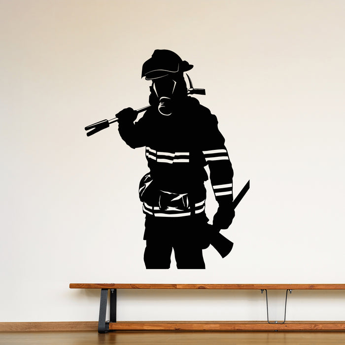 Firefighter Silhouette Decal ASL Love Sign Language Car Decal 3 Pack